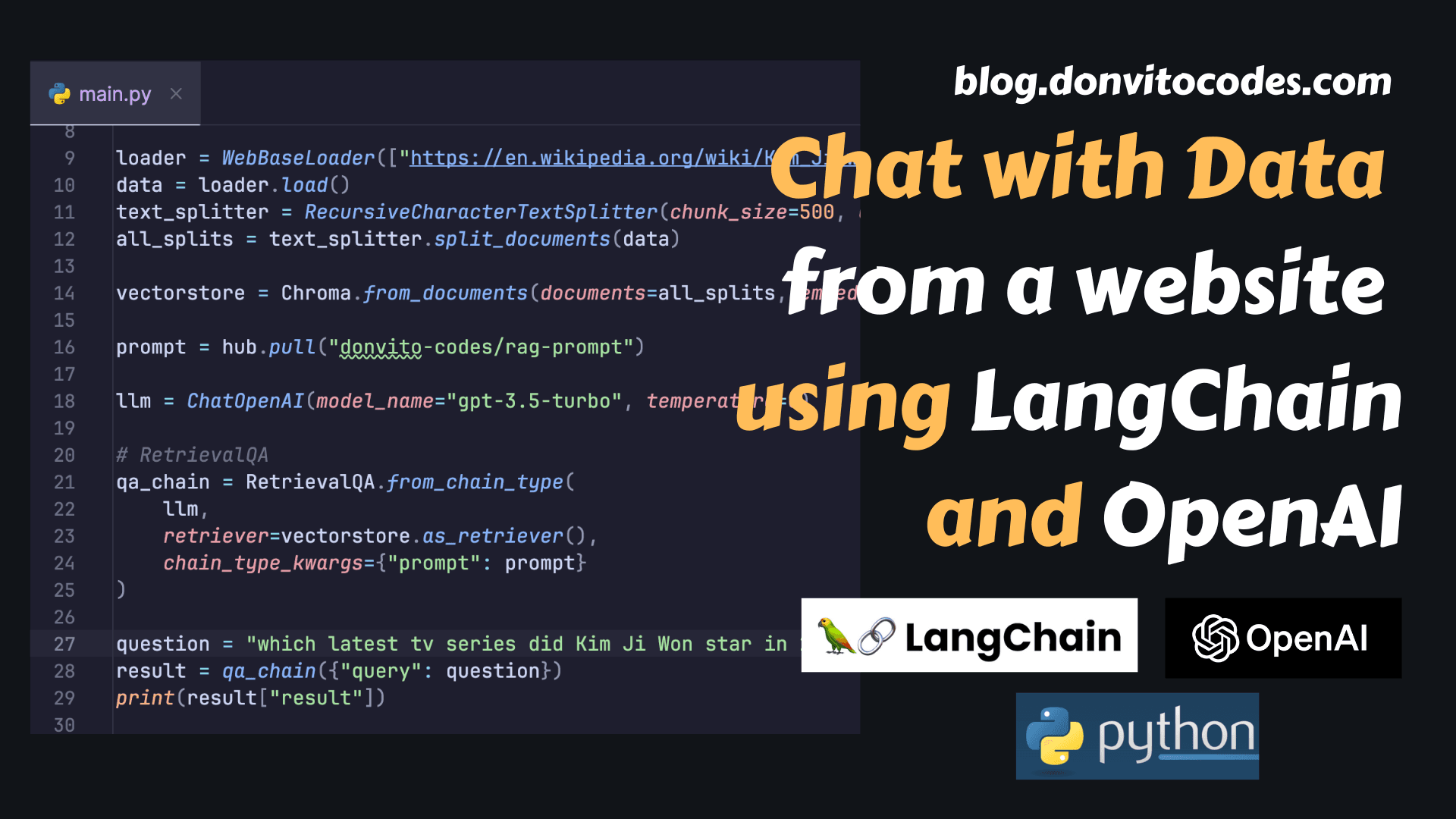 Chat with Data from a Website using LangChain and OpenAI